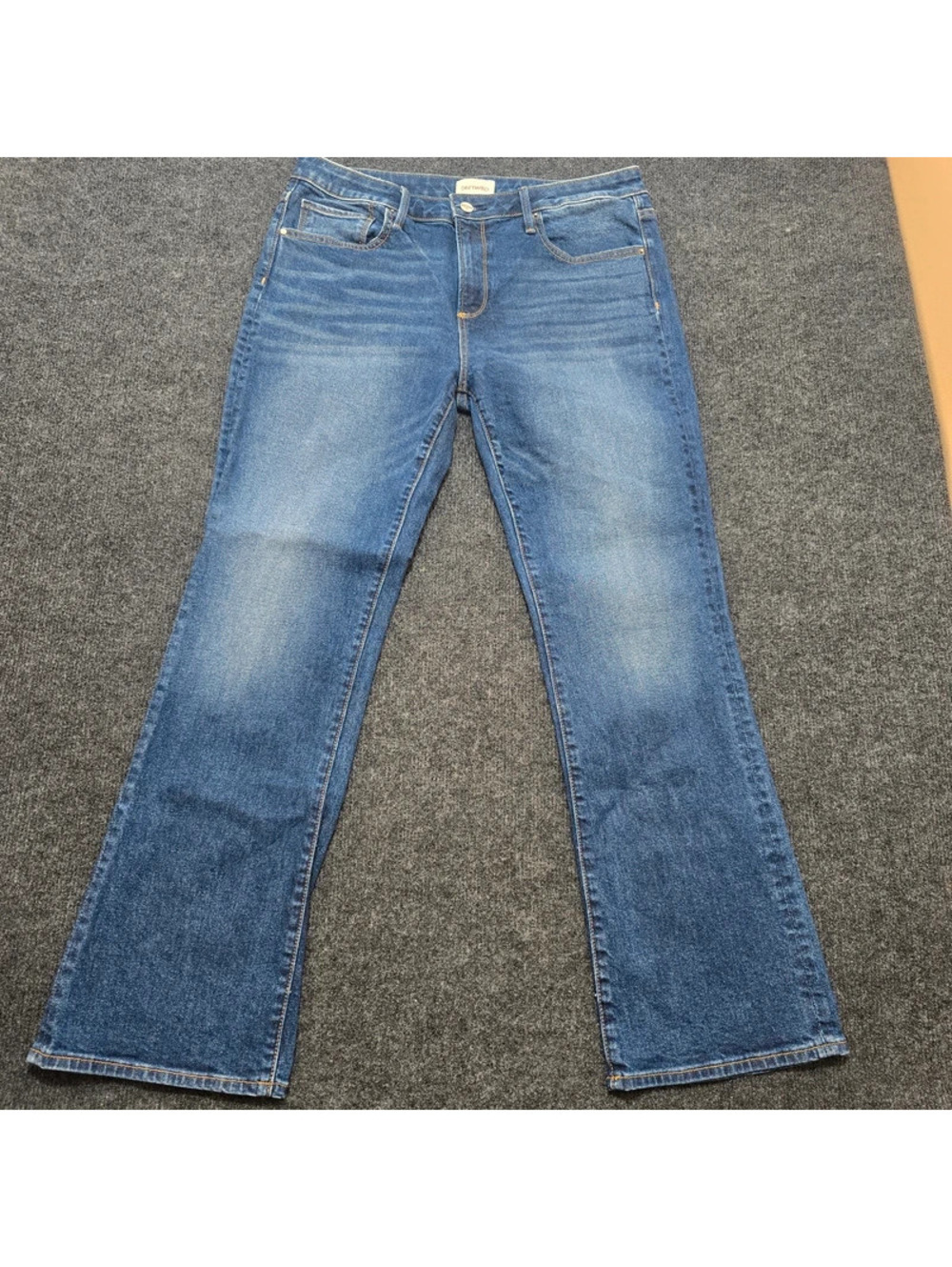 Driftwood Jeans Womens Size 14 Mid Rise Bootcut Flare Medium Wash Stretch Denim